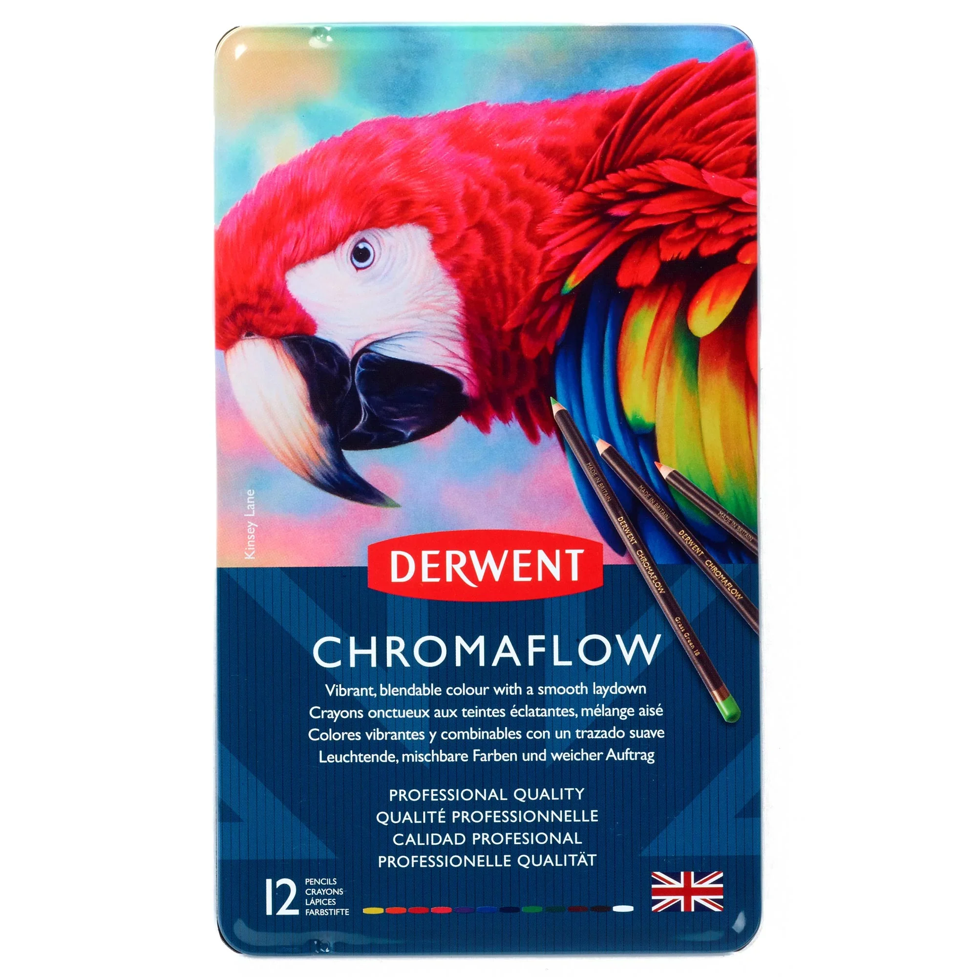 Derwent Chromaflow Coloured Pencils Tin of 12 - Nail Gallerys