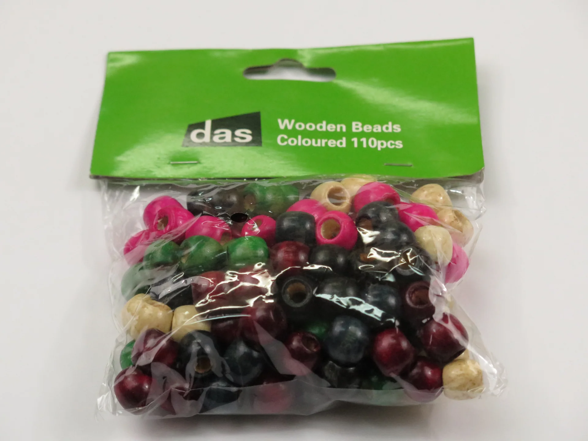 Das Wooden Beads Coloured Pack Of 110 - Nail Gallerys