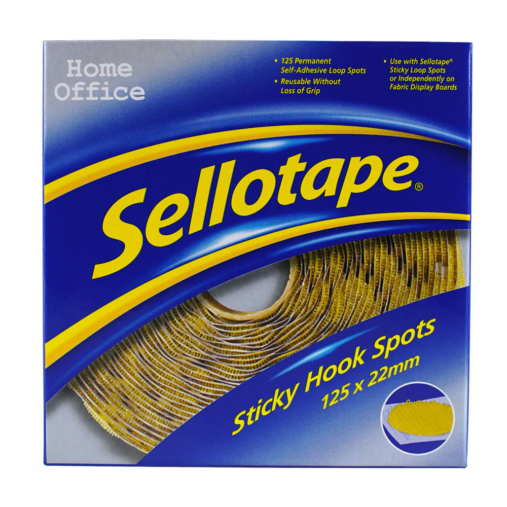 Sellotape Sticky Hook Spots Permanent 22mm Pack Of 125 - Nail Gallerys