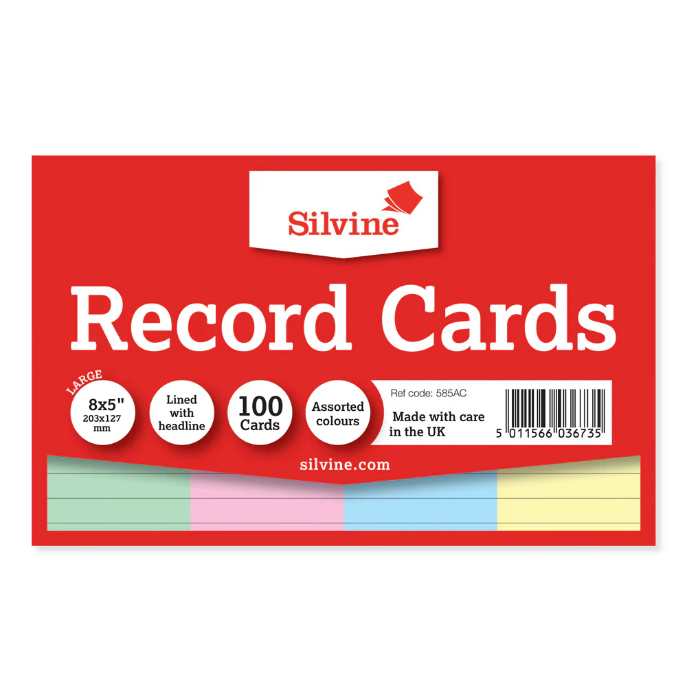 Silvine Record Cards 8x5
