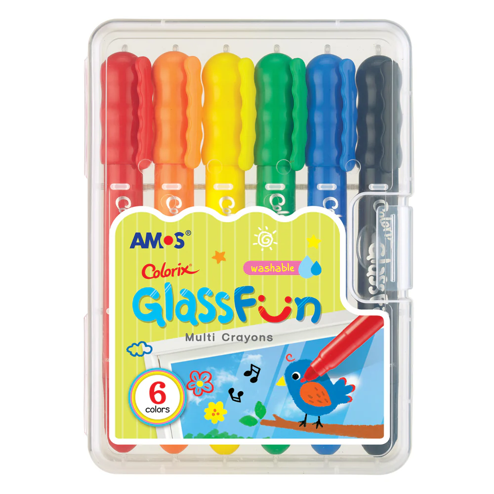 Amos Colorix Glass Fun Multi Crayons Pack Of 6 - Nail Gallerys