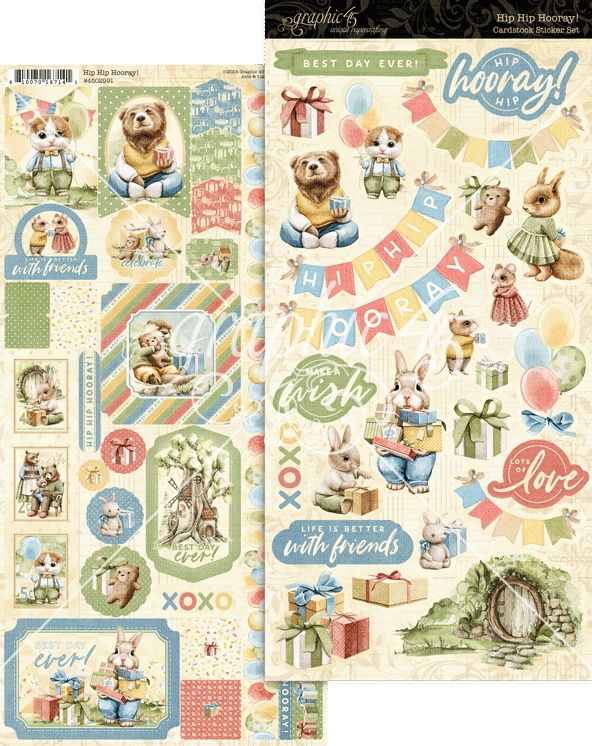 Graphic 45 Hip Hip Hooray Sticker Set - Nail Gallerys