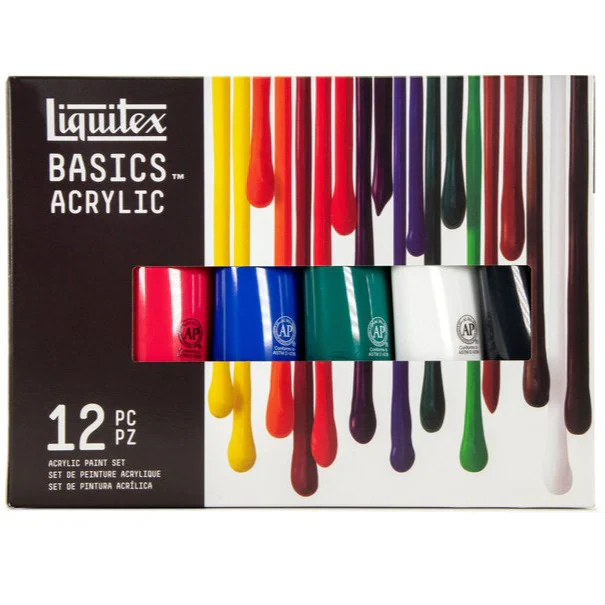 Liquitex Basics 118ml Acrylic Paints Set Of 12 - Nail Gallerys