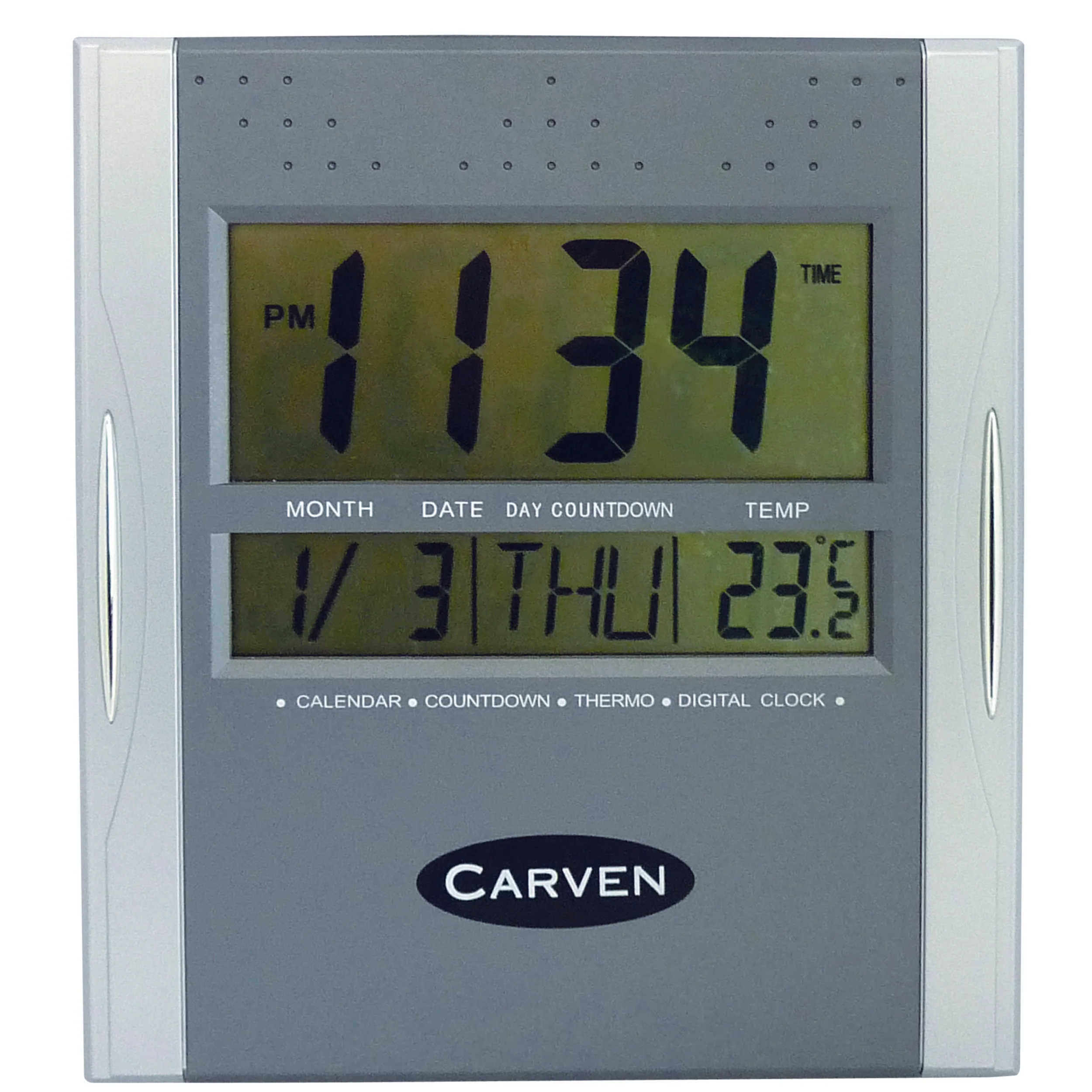 Carven Digital Clock Silver - Nail Gallerys