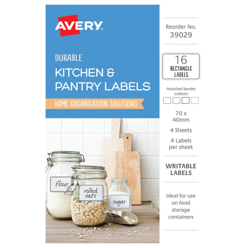 Avery Assorted Freezer Labels A6 Rect 70x40mm 4 Sheets - Nail Gallerys
