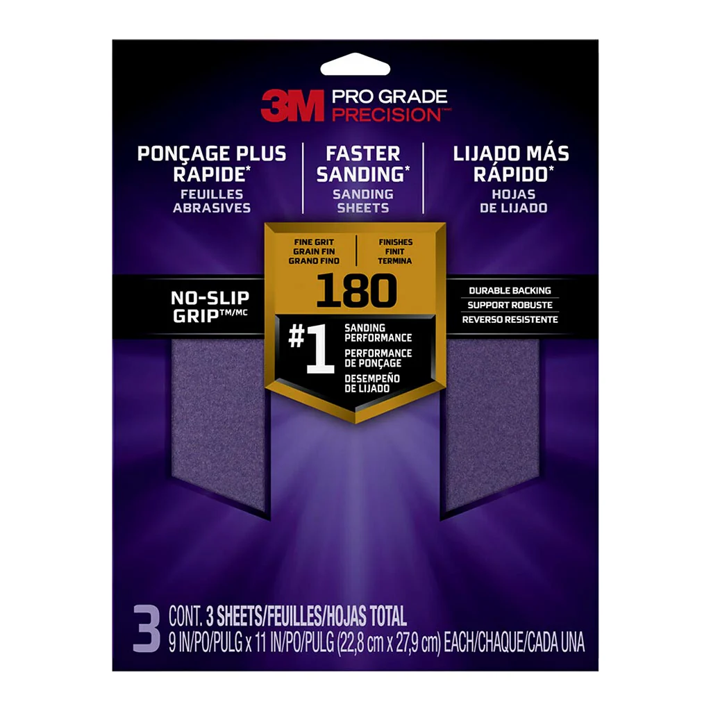 3M Pro Grade Precision 180 Grit Sanding Sheets Pack of 3 - Nail Gallerys