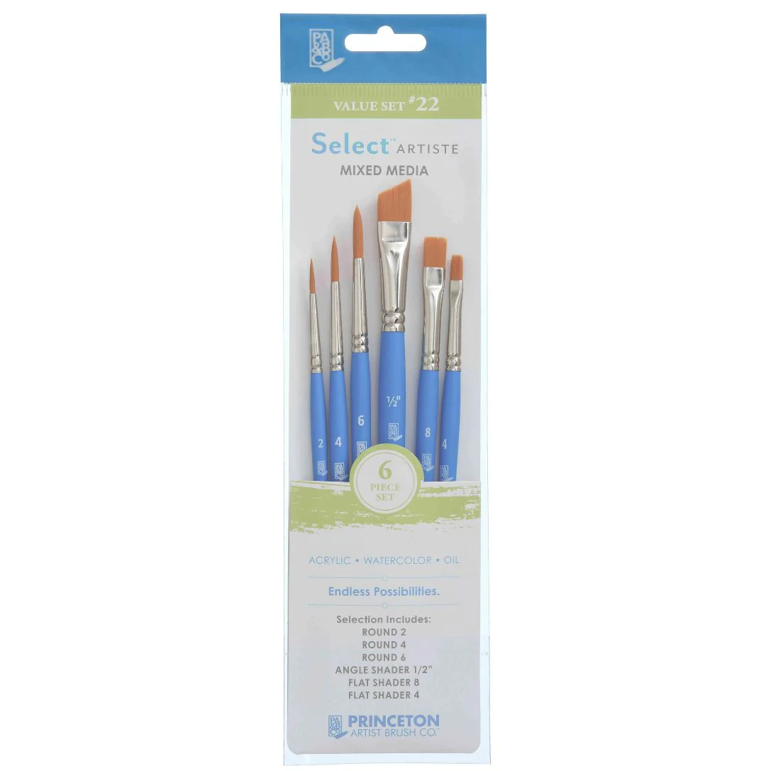 Princeton Select Artiste Brush Set No. 22 - Set of 6 - Nail Gallerys