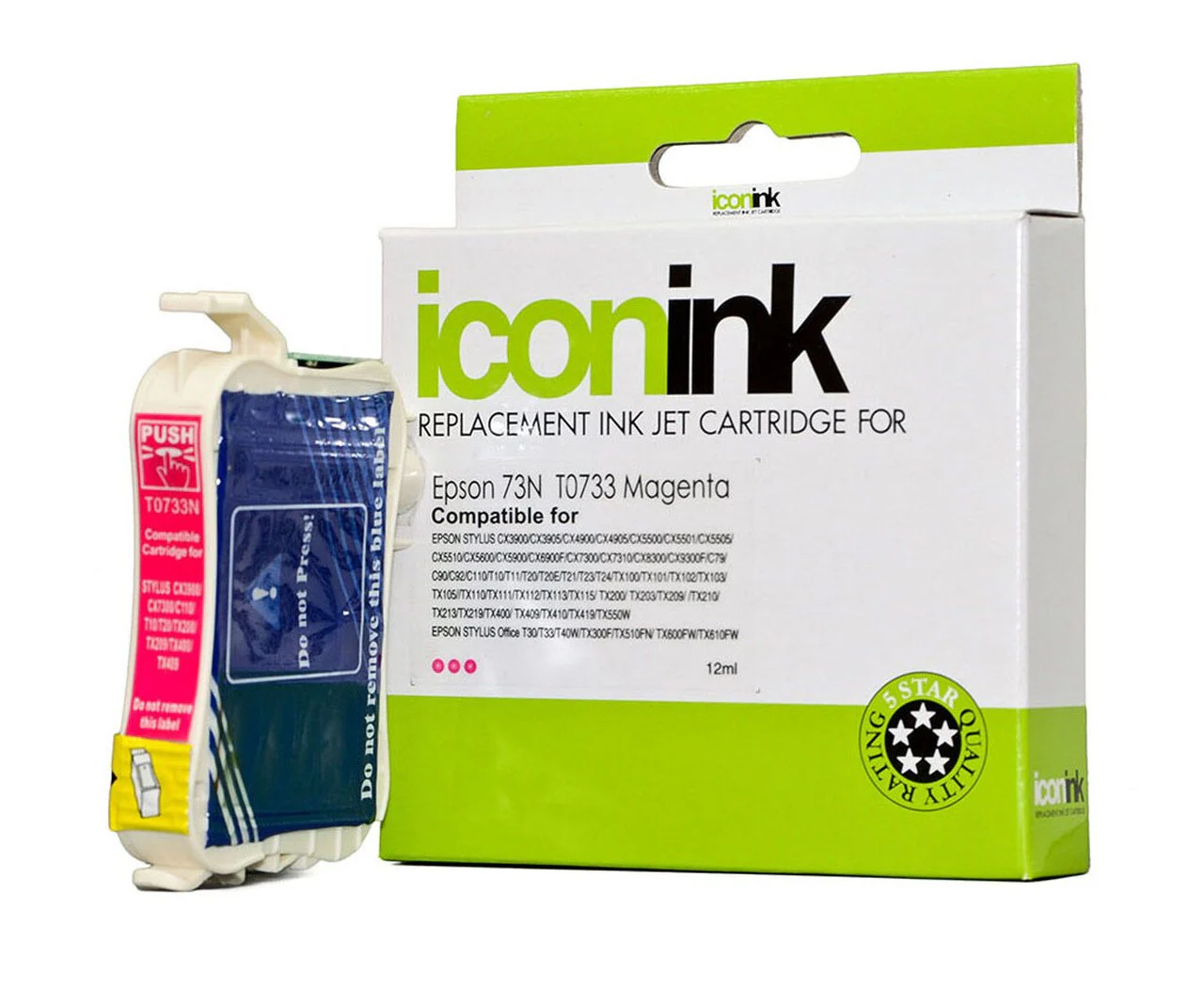 Icon Compatible Epson T0733 Magenta 73n Ink Cartridge - Nail Gallerys