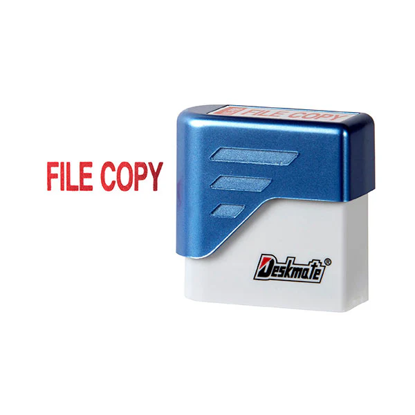 Deskmate Pre-inked Office Stamp File Copy Red - Nail Gallerys