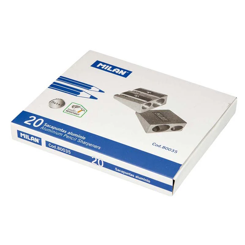 Milan Metal Aluminium Double Hole Pencil Sharpener - Nail Gallerys
