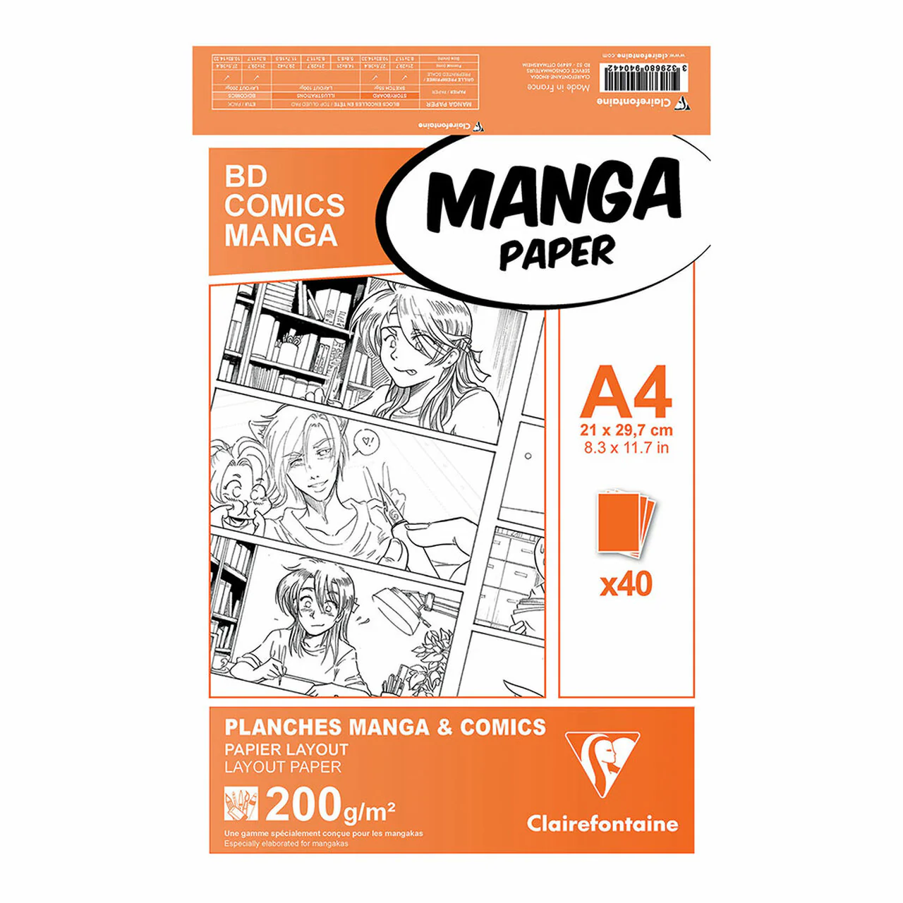 Clairefontaine Manga Comic A4 200gsm - Pack Of 40 - Nail Gallerys