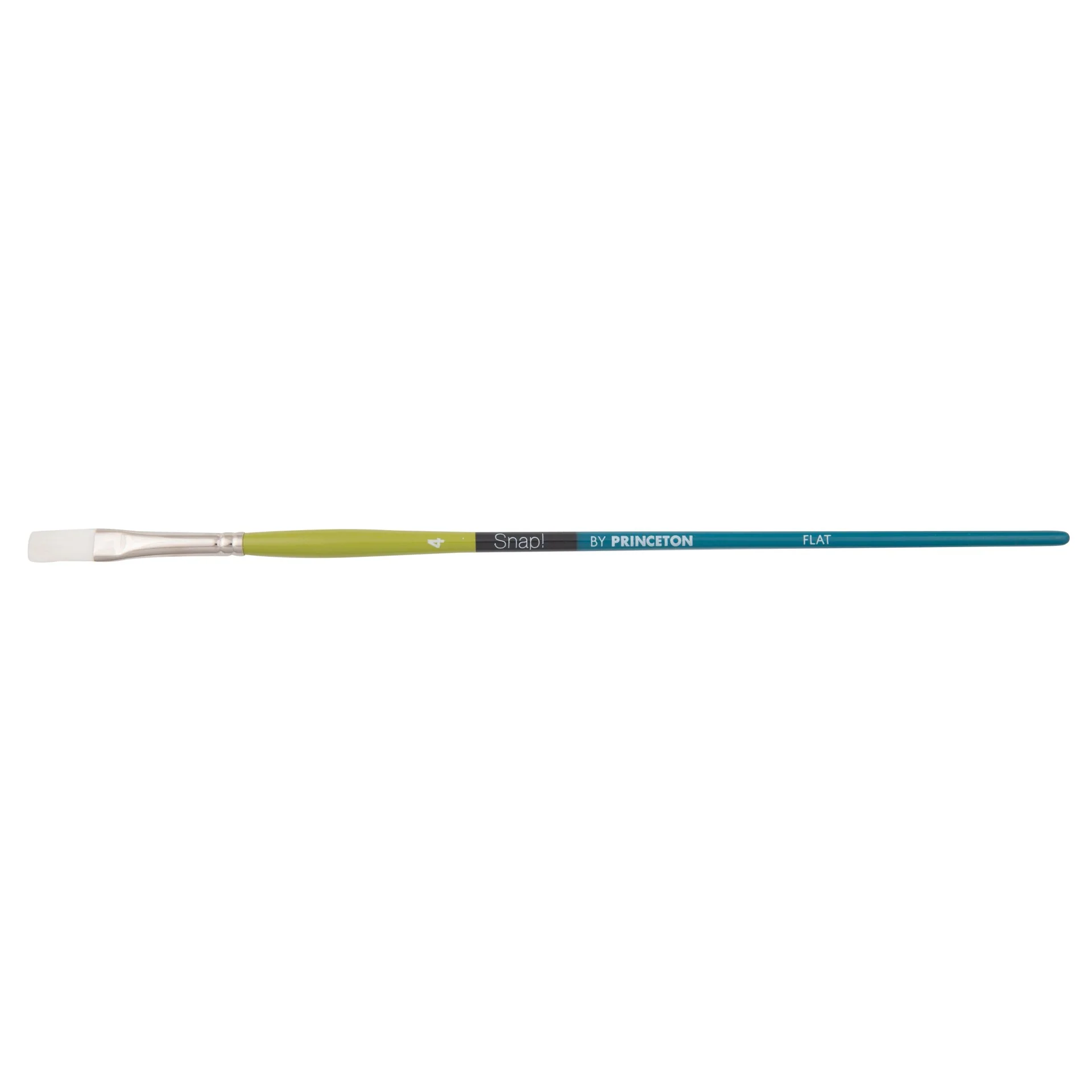 Princeton Snap! 9800 Long Handle White Synthetic Taklon Flat Brushes - Nail Gallerys