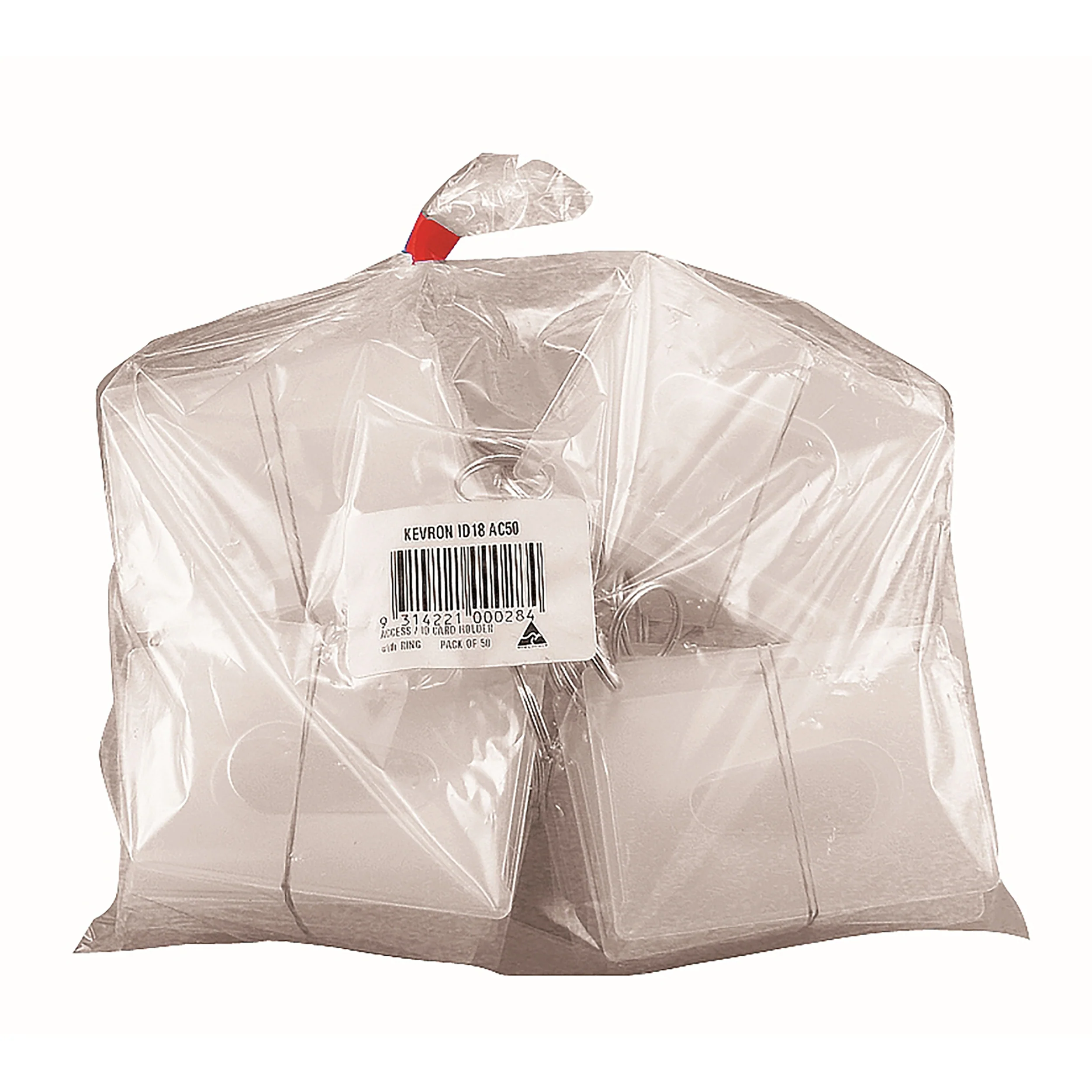 Kevron Id18 Id Card Holder With Ring Clear Bag Of 50 - Nail Gallerys