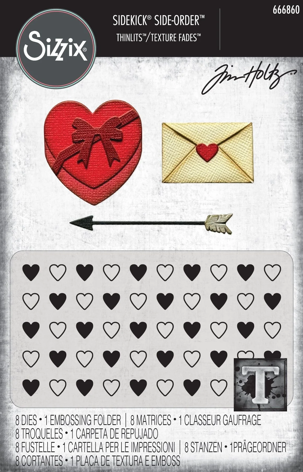 Sizzix by Tim Holtz 3D Texture Fades Valentines Embossing Folder - Nail Gallerys