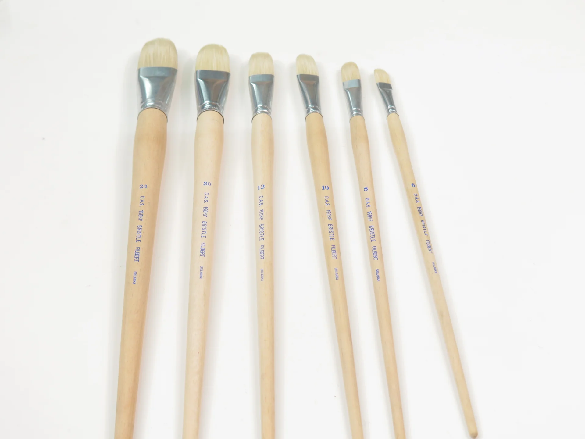Das S150 Hog Bristle Long Handle Filbert Brushes - Nail Gallerys