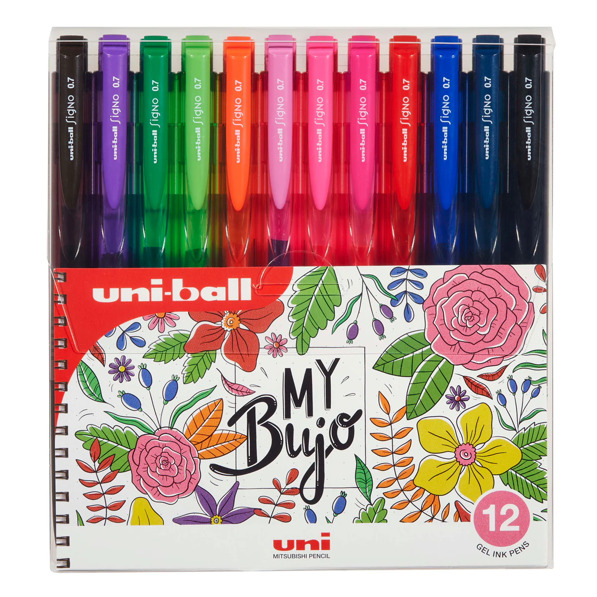 Uni Signo RT1 0.7mm Floral Retractable Pens Set of 12 - Nail Gallerys
