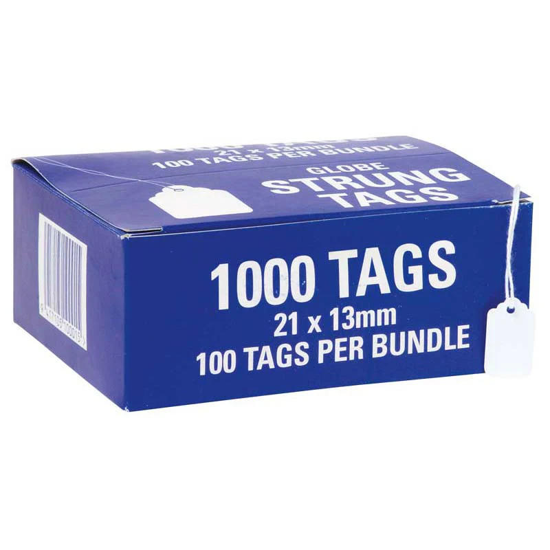 Globe Hardware Tags Strung Box Of 1000 - Nail Gallerys