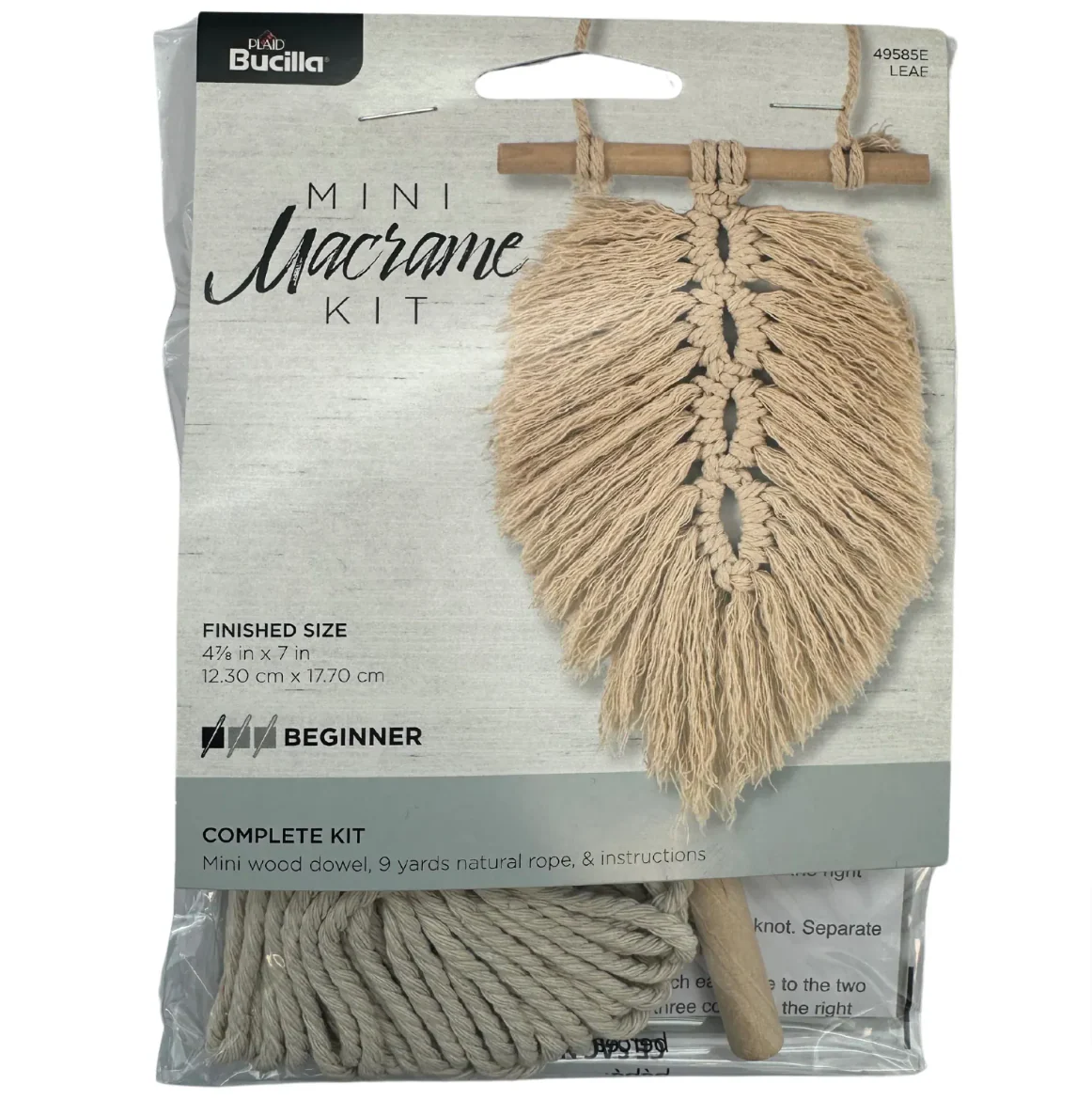 Bucilla Mini Leaf Macrame Kit - Nail Gallerys