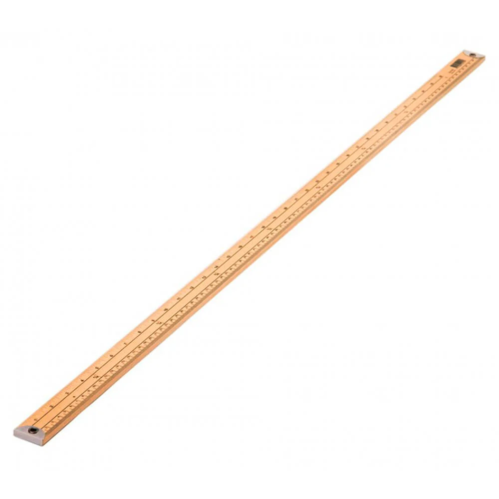 Wooden Metre Ruler 100cm With Metal Ends - Nail Gallerys