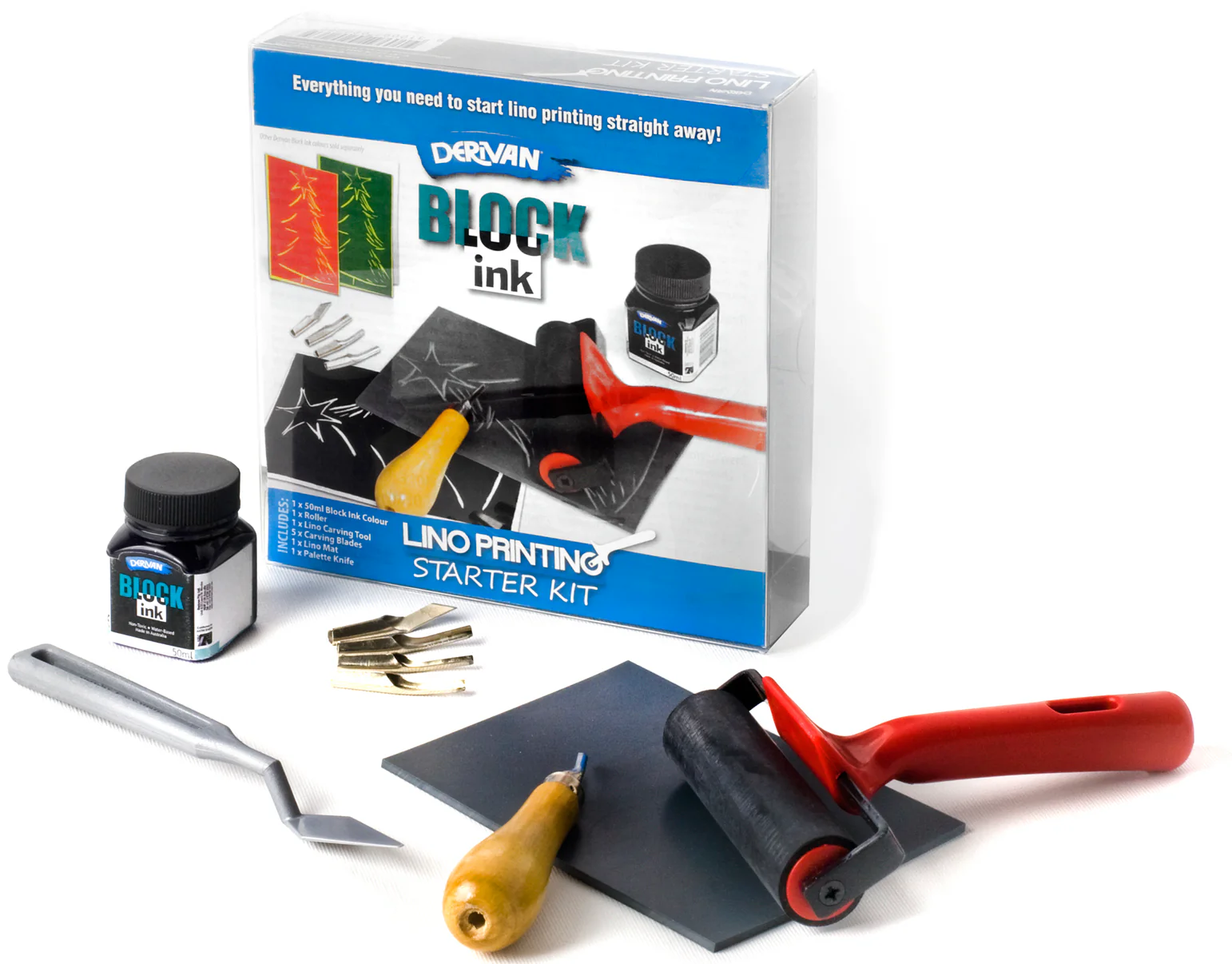 Derivan Block Ink Lino Printing Set - Nail Gallerys