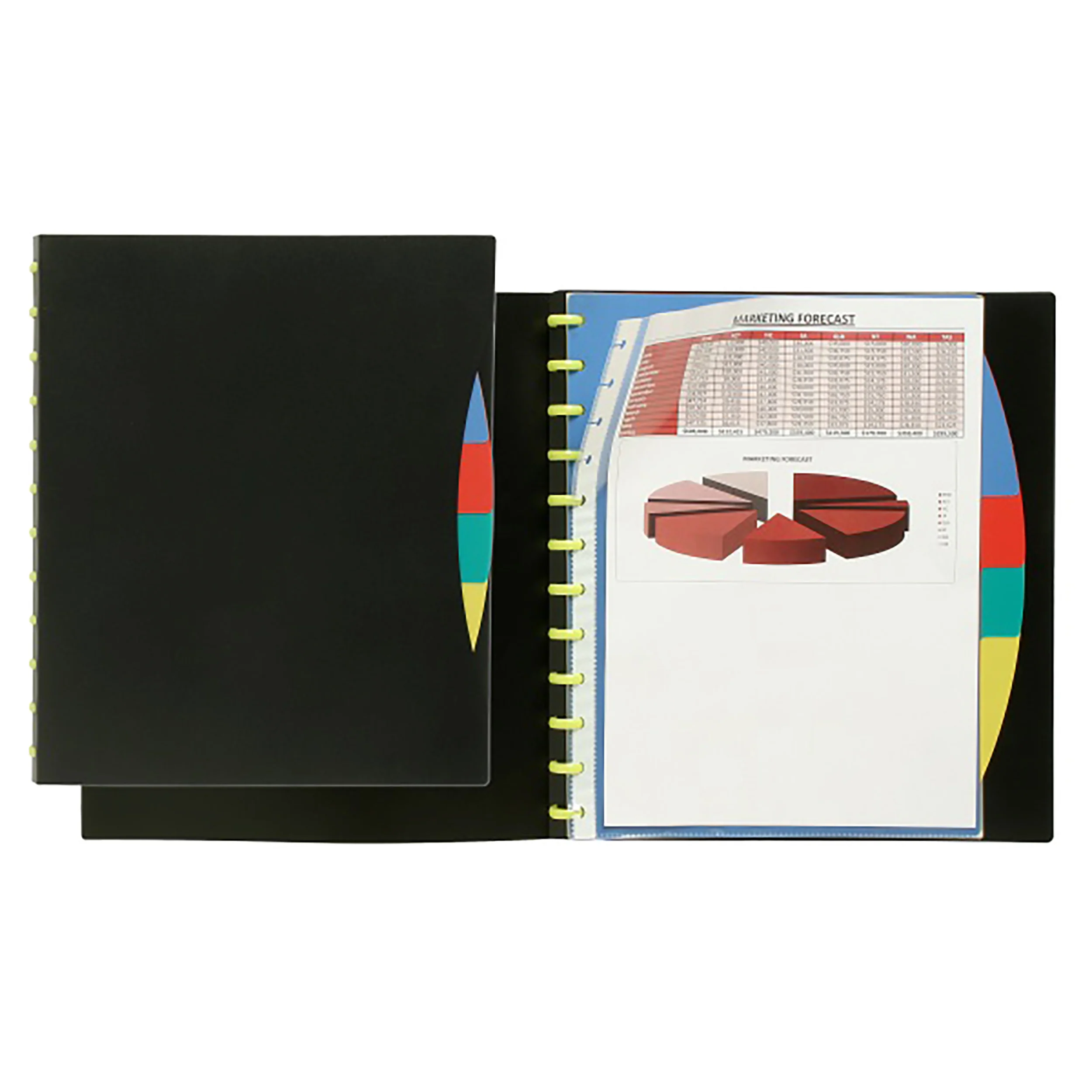 Marbig Kwik Zip Refillable Display Book A4 20 Pockets W/pp Dividers Black - Nail Gallerys