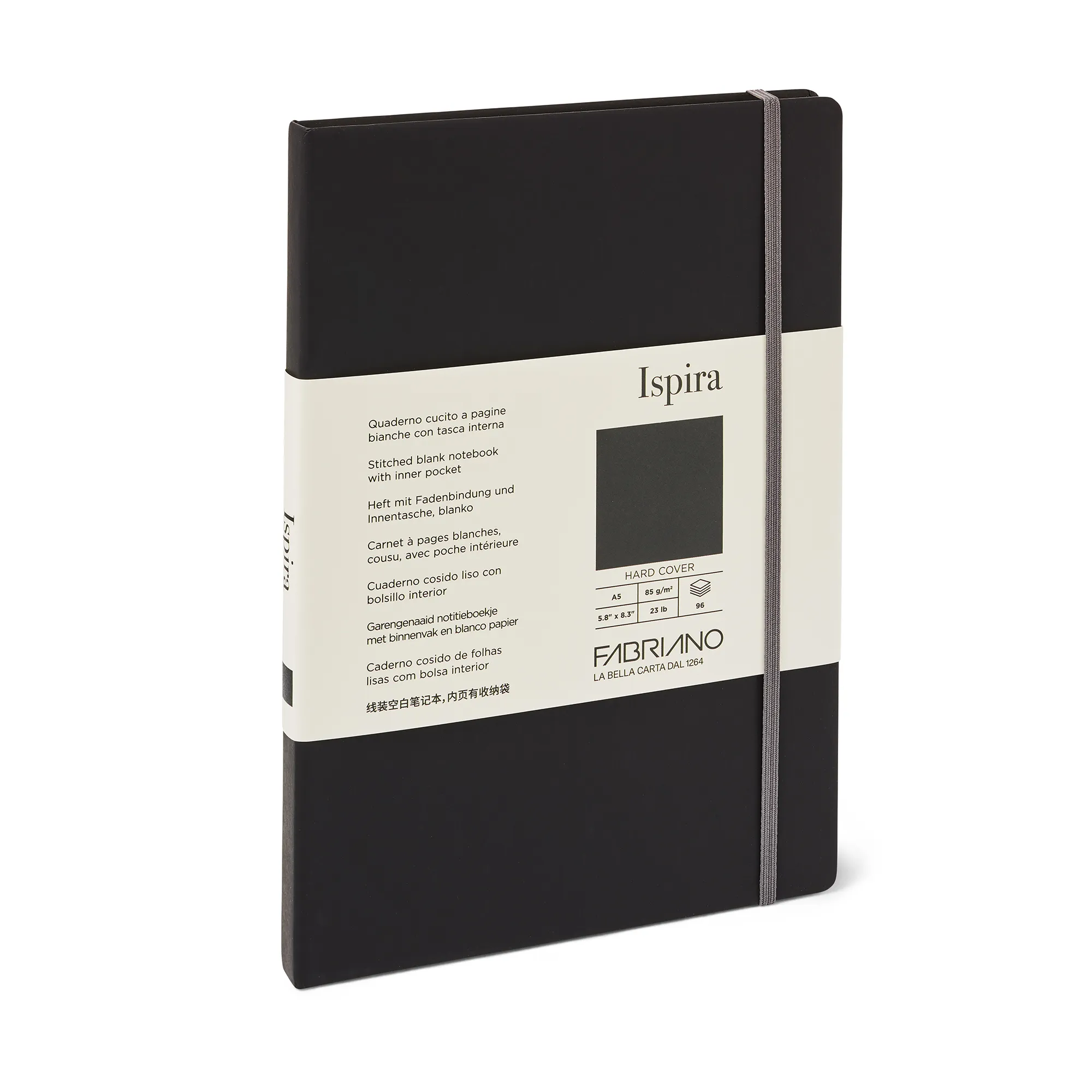 Fabriano Ispira Hard Cover 85gsm Blank Black Notebooks - Nail Gallerys