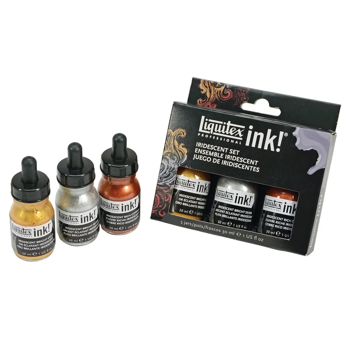 Liquitex 30ml Acrylic Inks Set Of 3 Iridescent Colours - Nail Gallerys
