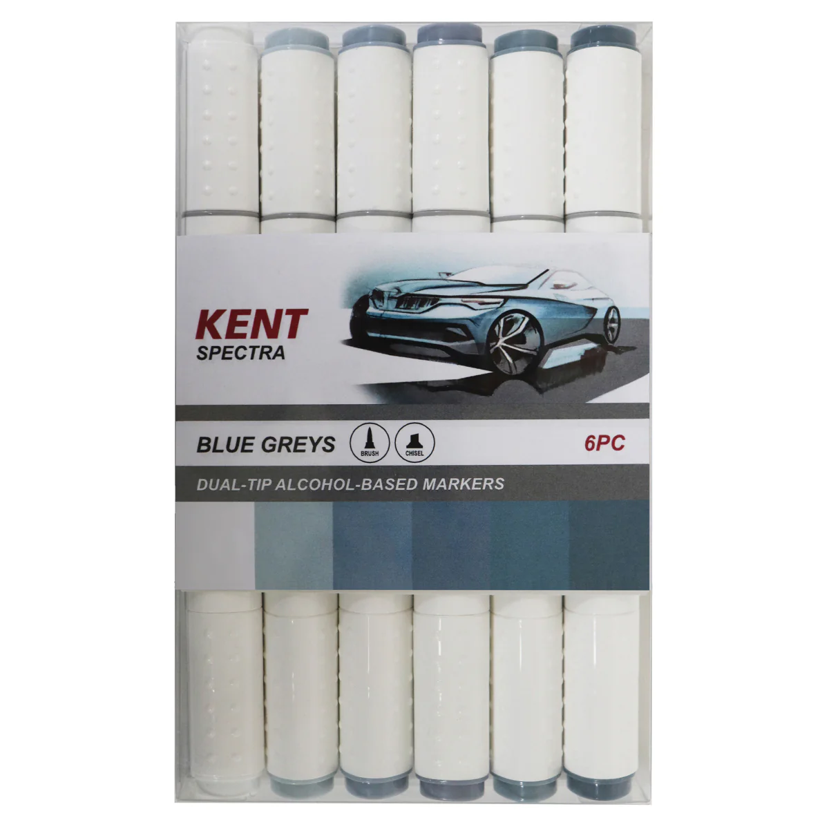 Kent Spectra Graphic Design Markers Set Of 6 Blue Grey Colours - Nail Gallerys