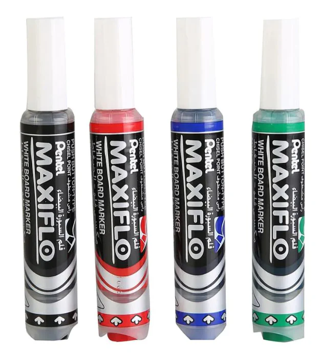 Pentel Maxiflo Whiteboard Marker Chisel Tip Assorted Pack Of 4 - Nail Gallerys