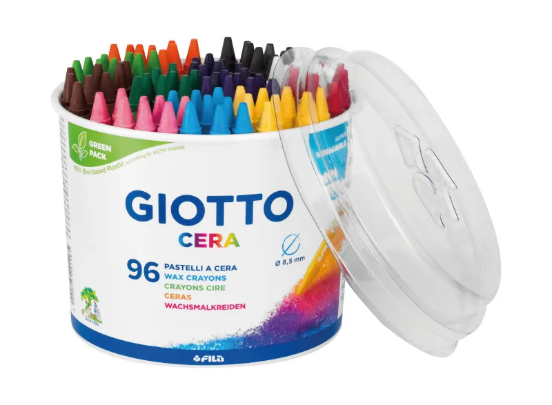 Giotto Cera Assorted Wax Crayons Pot of 96 - Nail Gallerys