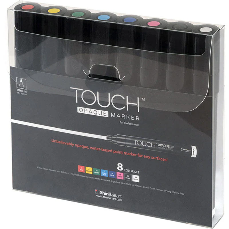 ShinHan Touch Opaque Markers Medium Set of 8 - Nail Gallerys