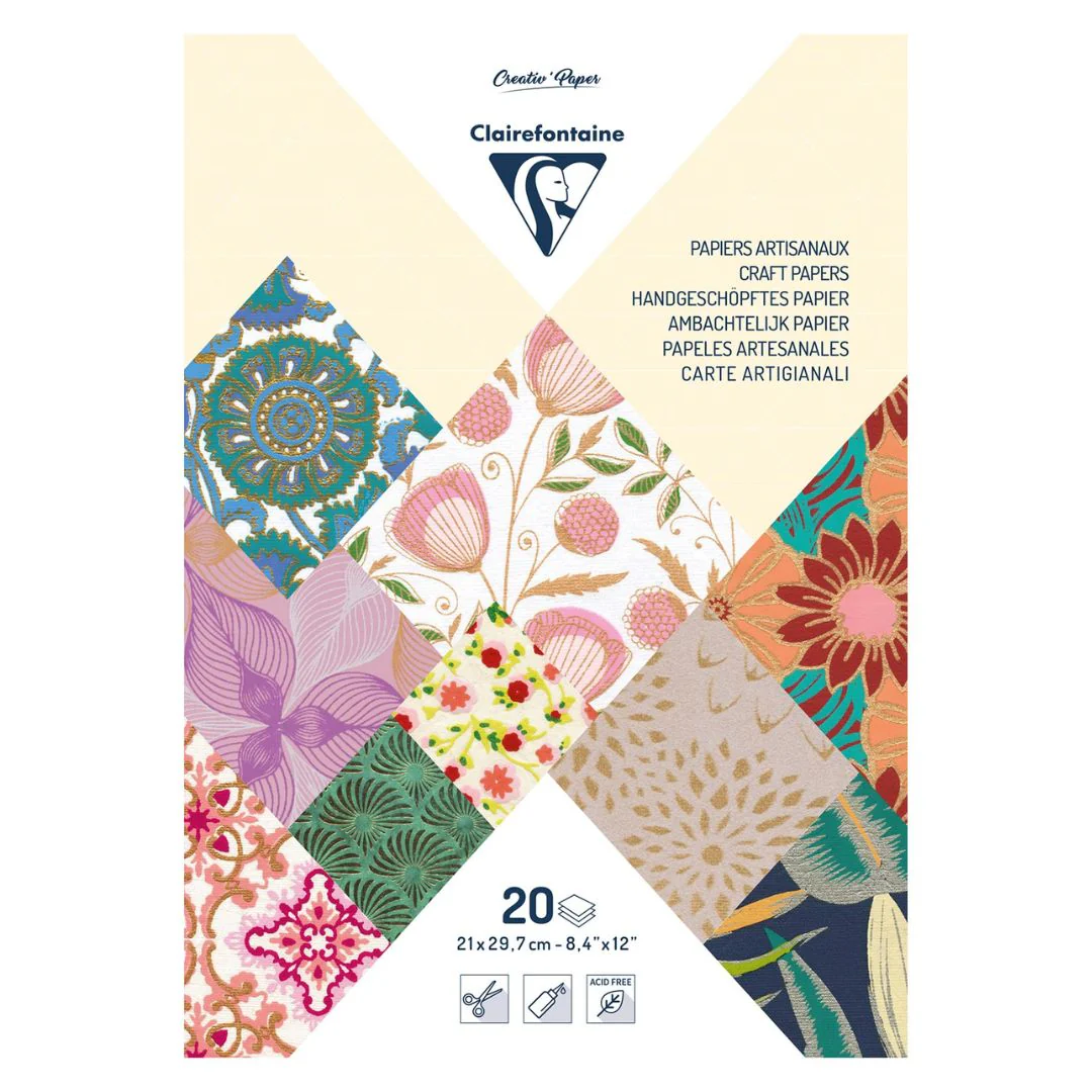 Clairefontaine Best of Colours A4 20 Sheet 120gsm Artisian Paper Pad - Nail Gallerys