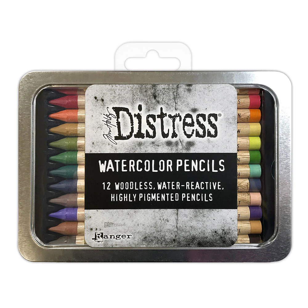 Ranger Distress Watercolour Pencils Set #4 Tin of 12 Colours - Nail Gallerys
