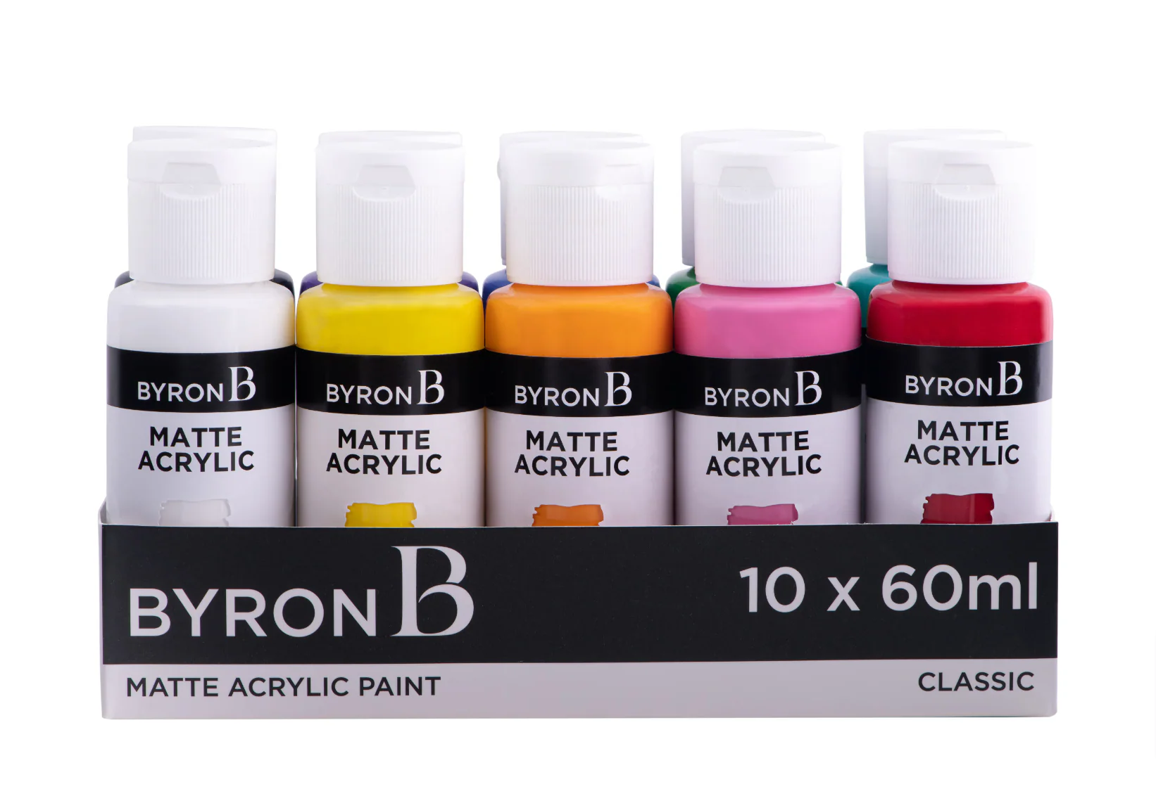 Jasart Byron Matte Acrylic 59ml Paints Set of 10 Classic Colours - Nail Gallerys