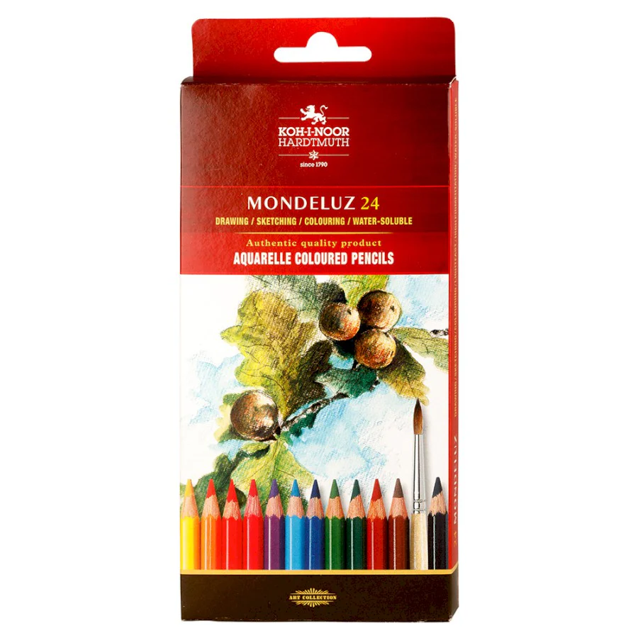 Koh-I-Noor Mondeluz Aquarelle Pencils Pack of 24 - Nail Gallerys