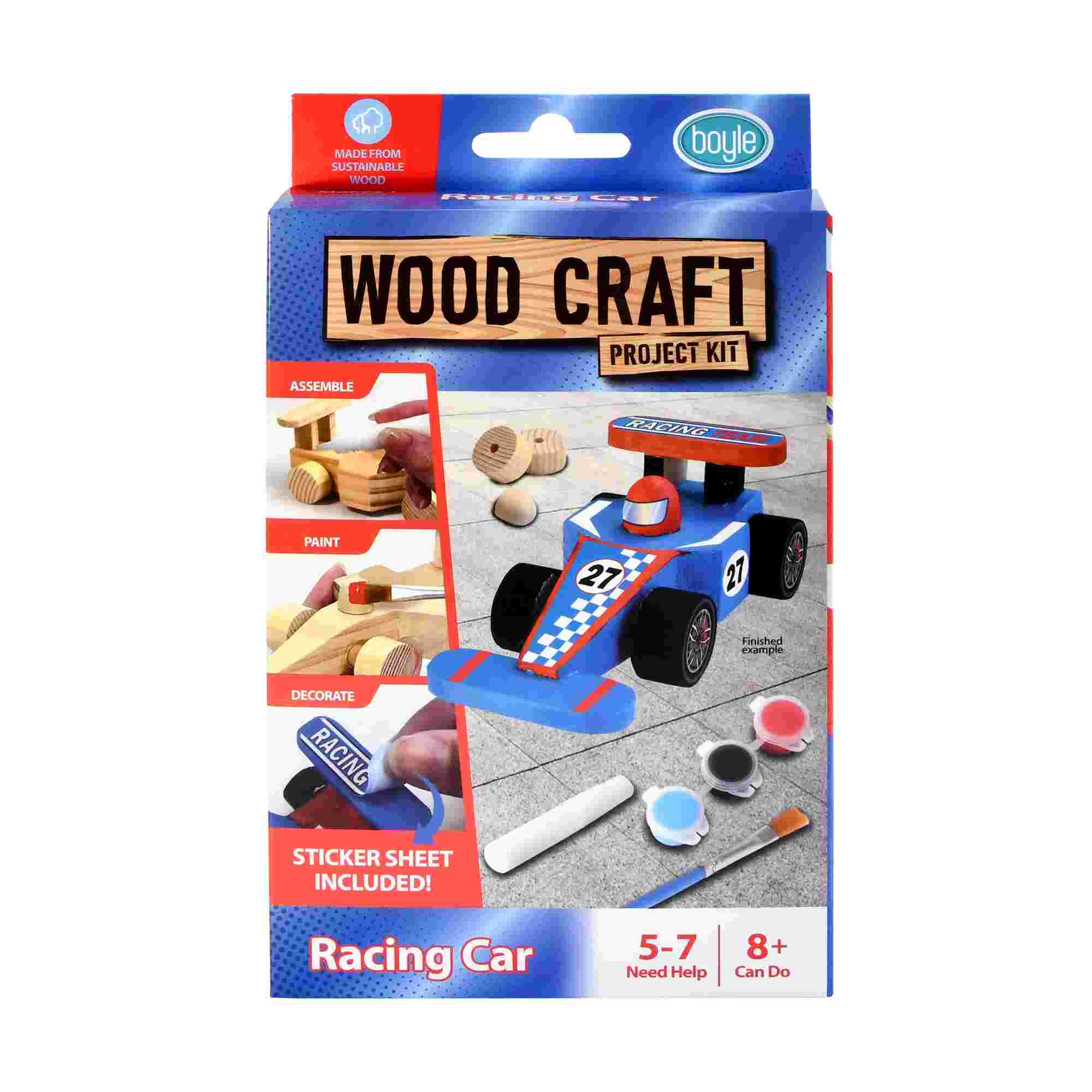 Boyle Racing Car Wood Craft Project Kit - Nail Gallerys