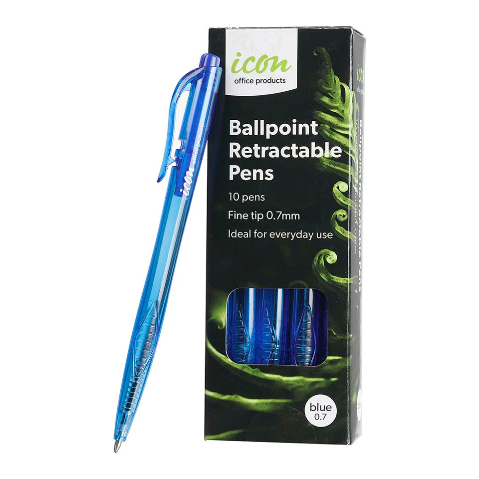 Icon Ballpoint Retractable Pens Fine Pack Of 10 - Nail Gallerys