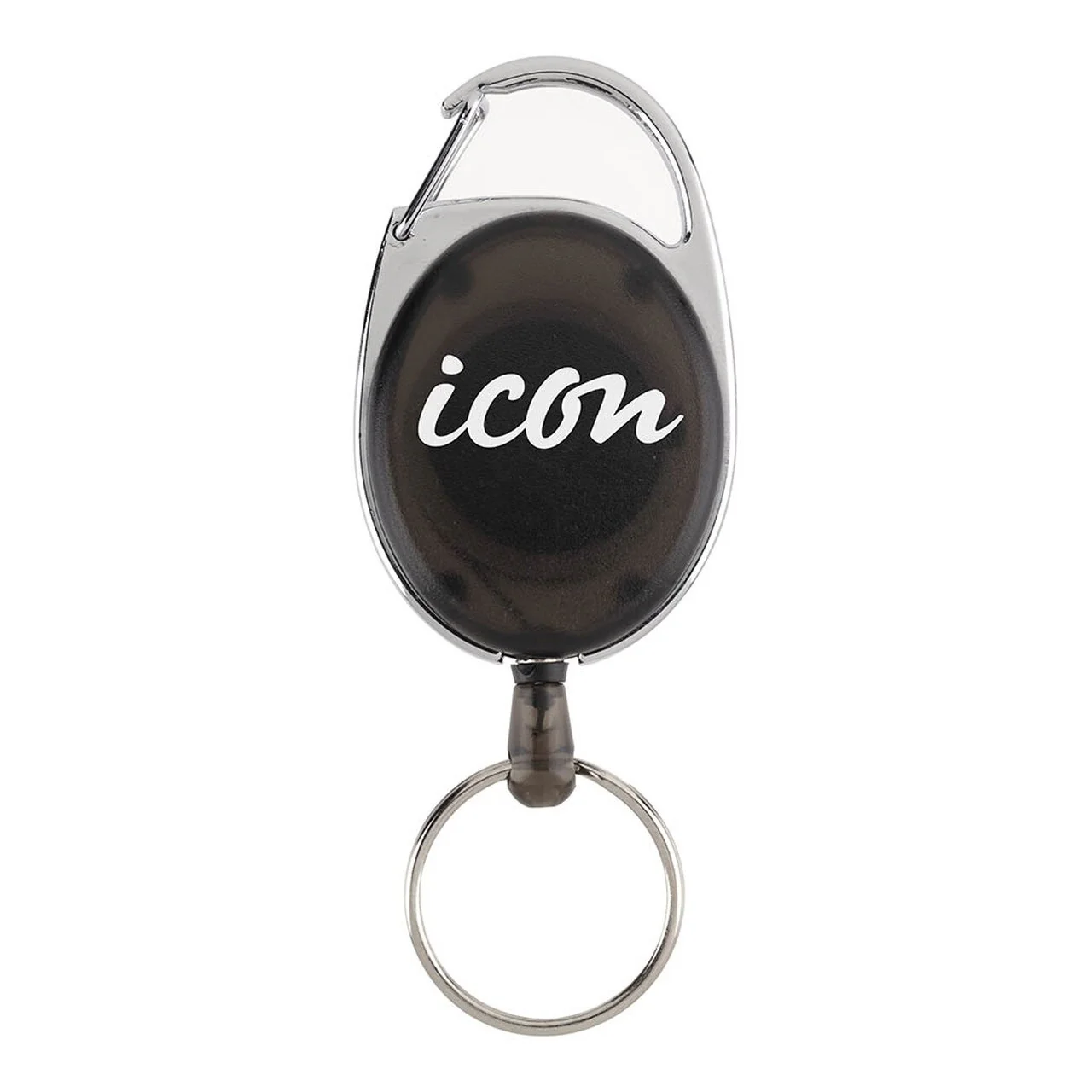 Icon Retractable Snap Lock Key And Id Card Holder Charcoal Retail - Nail Gallerys