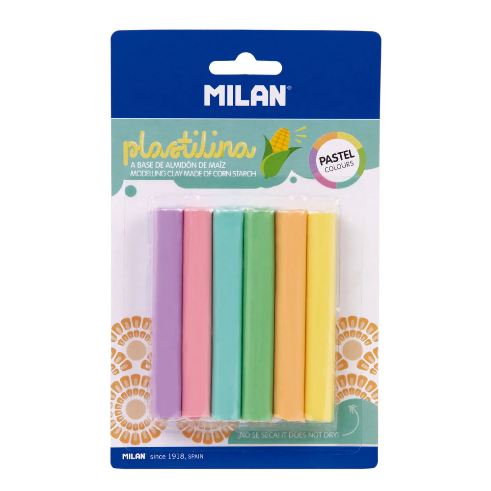 Milan Plastilina Pastel Modelling Clay Pack of 6 Colours - Nail Gallerys