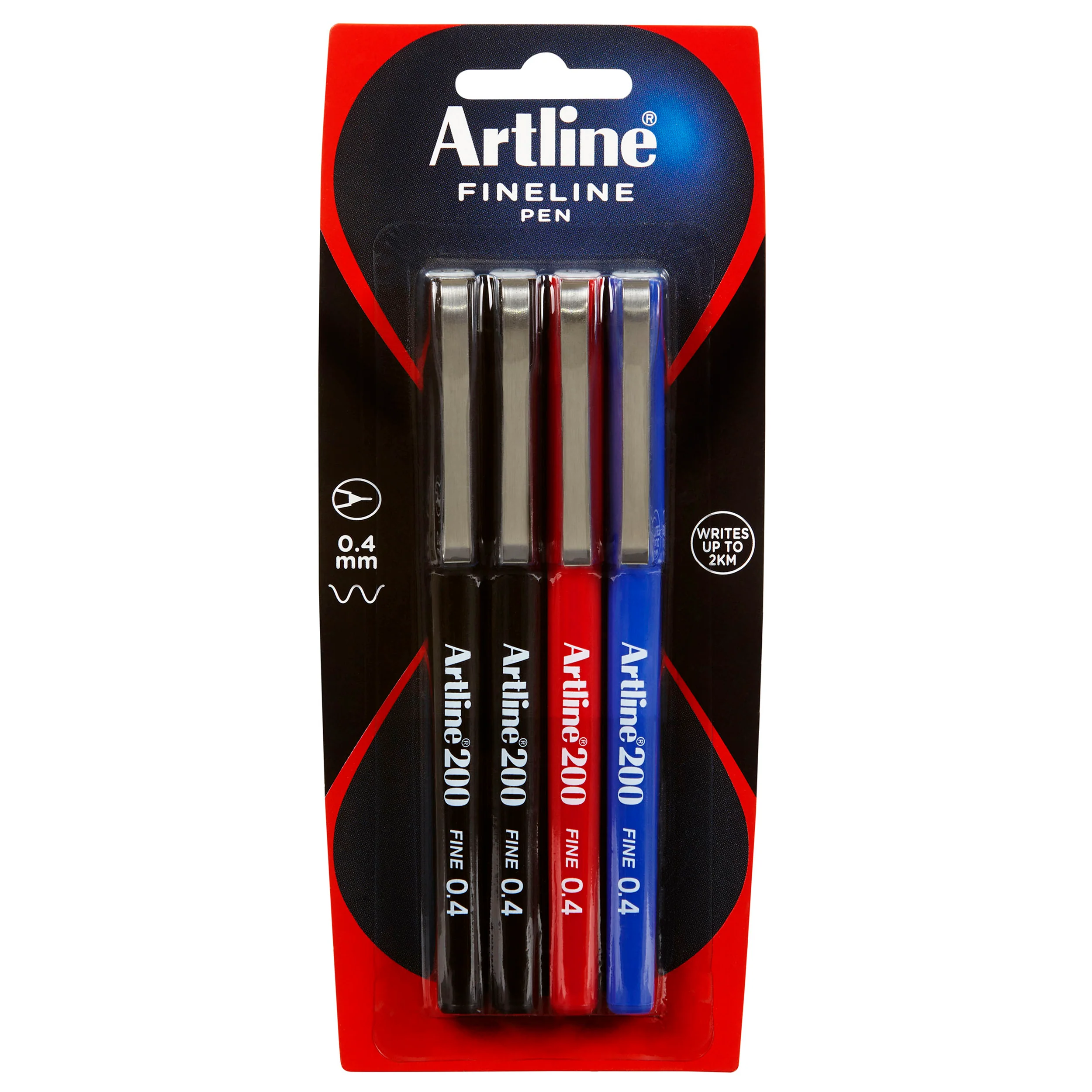 Artline 200 Fineliner Pen 0.4mm Assorted Pack Of 4 - Nail Gallerys