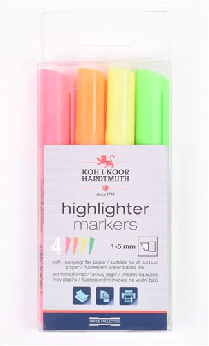 Koh-I-Noor Highlighters 1-5mm Pack Of 4 - Nail Gallerys