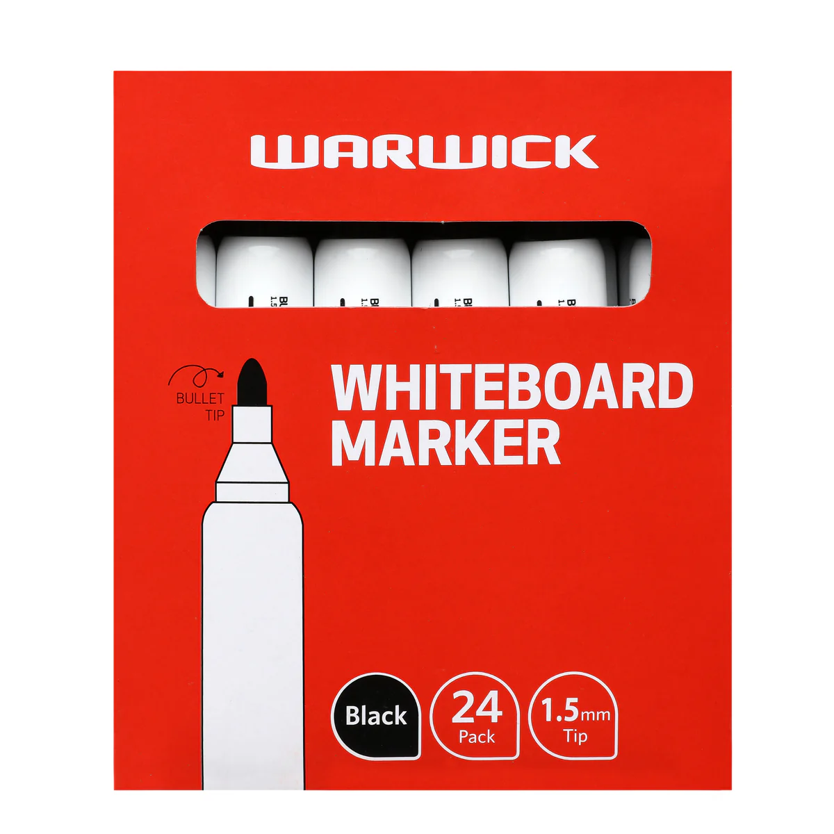 Warwick Bullet Tip Whiteboard Markers Pack of 24 - Nail Gallerys