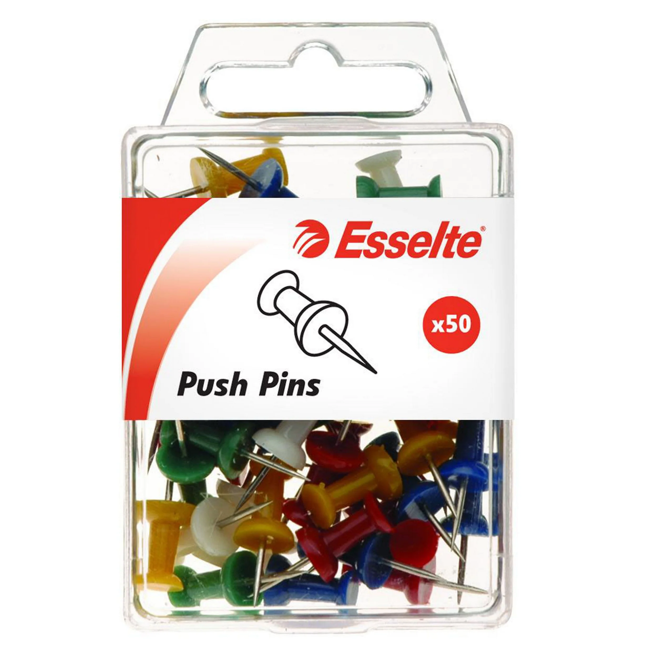 Esselte Push Pins Assorted Pack Of 50 - Nail Gallerys