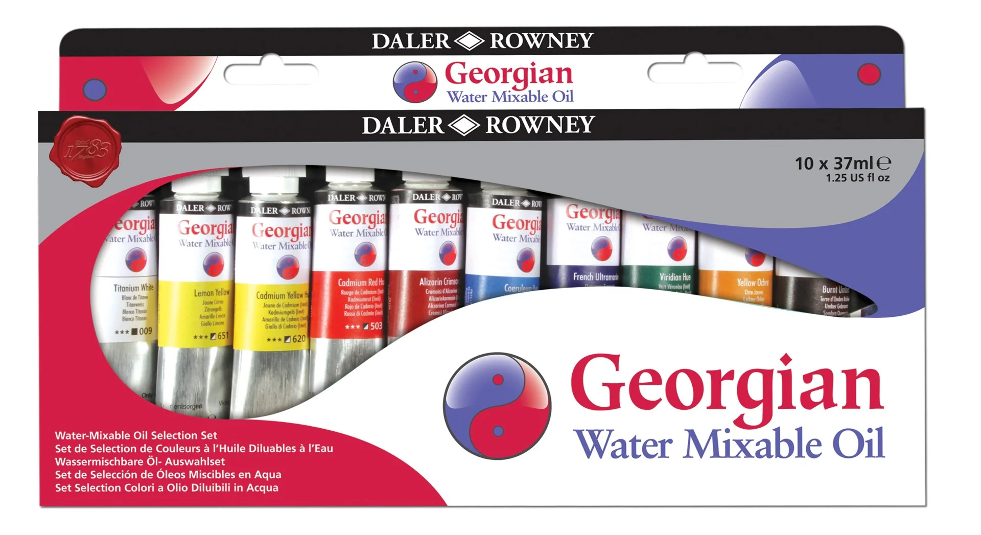 Daler Rowney Georgian Water Mixable Oil Paints Selection Set of 10x37ml - Nail Gallerys