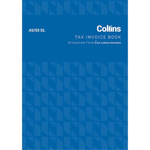 Collins Tax Invoice A5/50dl No Carbon Required Size 210mm X 148mm - Nail Gallerys