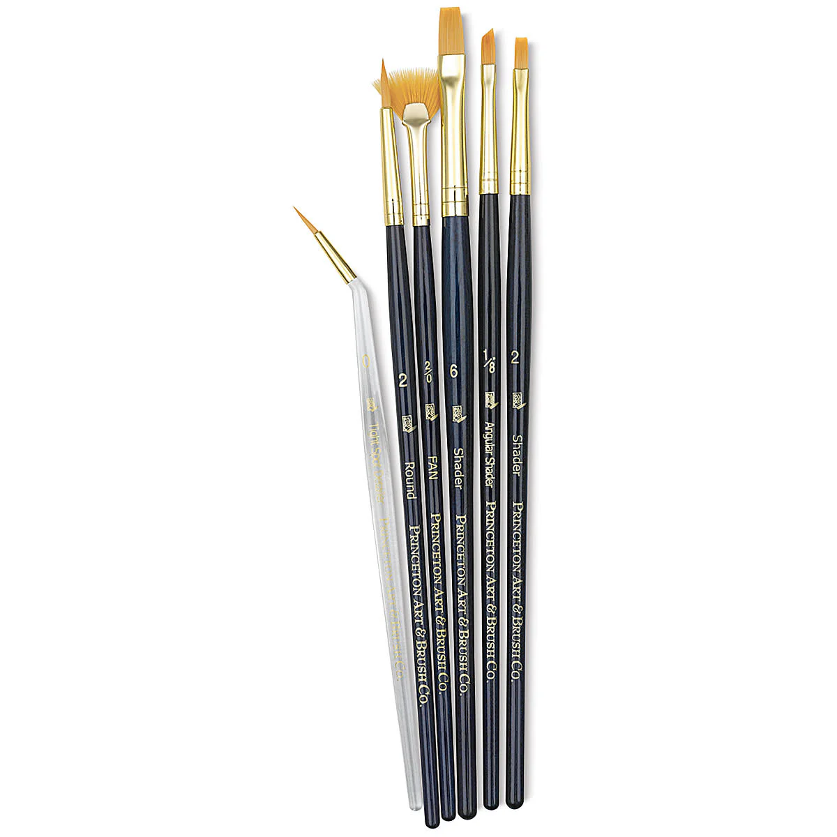 Princeton Real Value Synthetic Golden Taklon 9133 Brushes Set Of 6 - Nail Gallerys