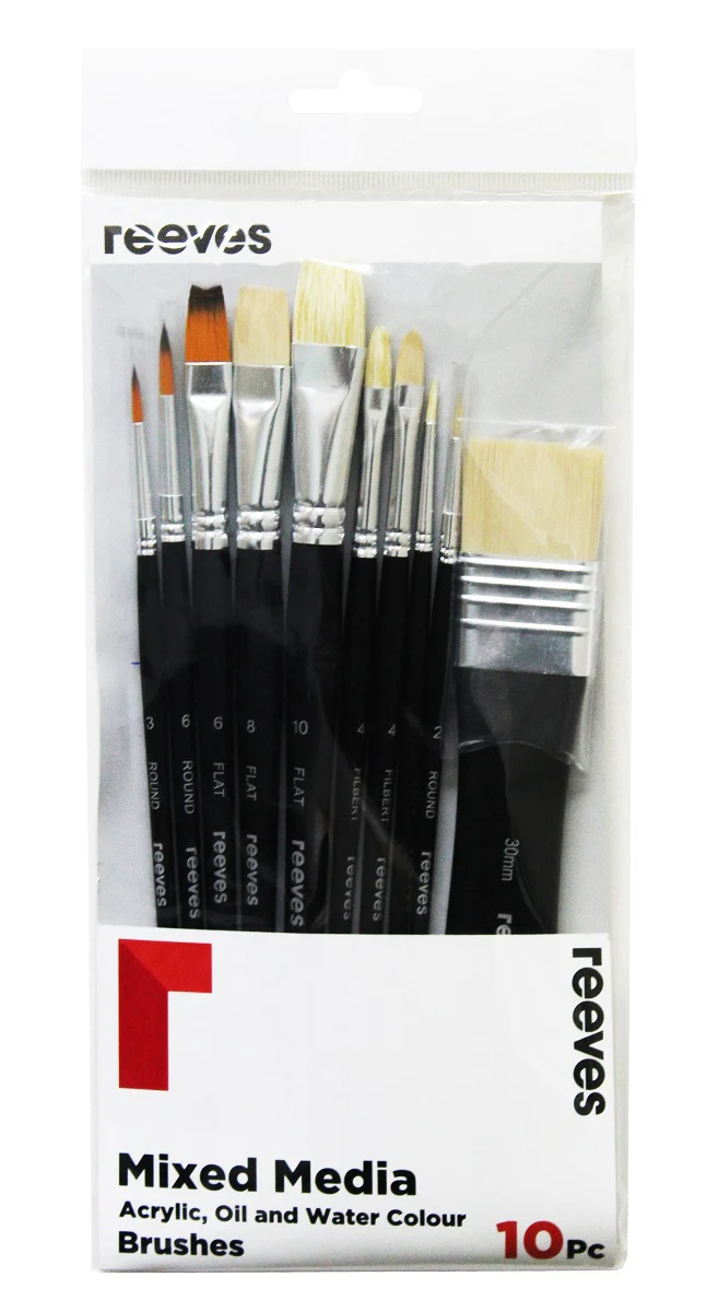 Reeves Mixed Media Brushes Set of 10 - Nail Gallerys