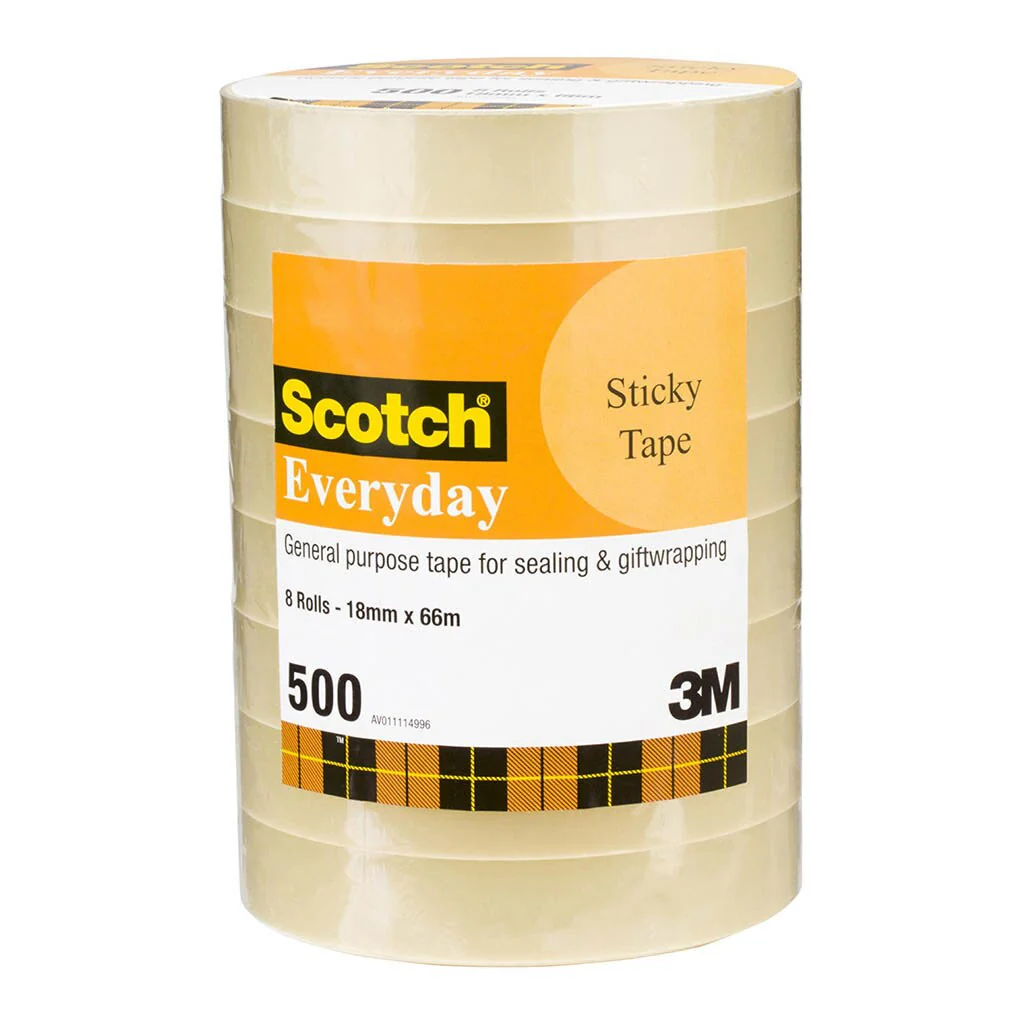 Scotch Everyday Tape 500 18mmx66m Pack Of 8 - Nail Gallerys
