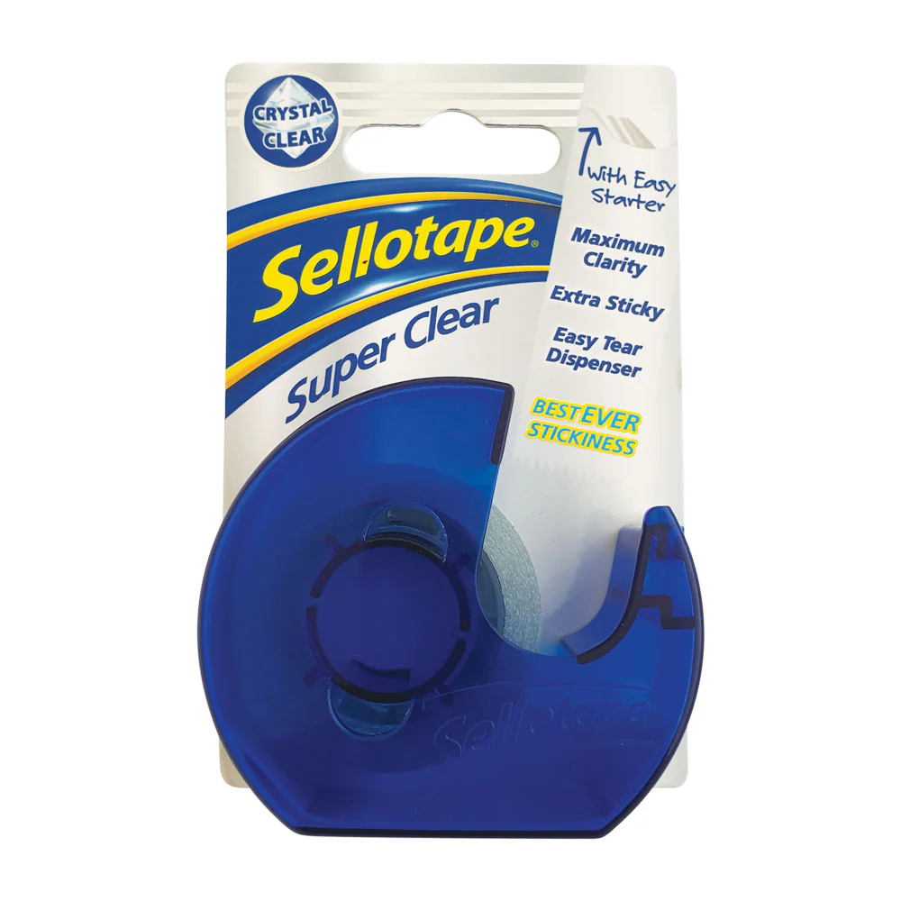 Sellotape Super Clear 18mmx15m On Dispenser - Nail Gallerys