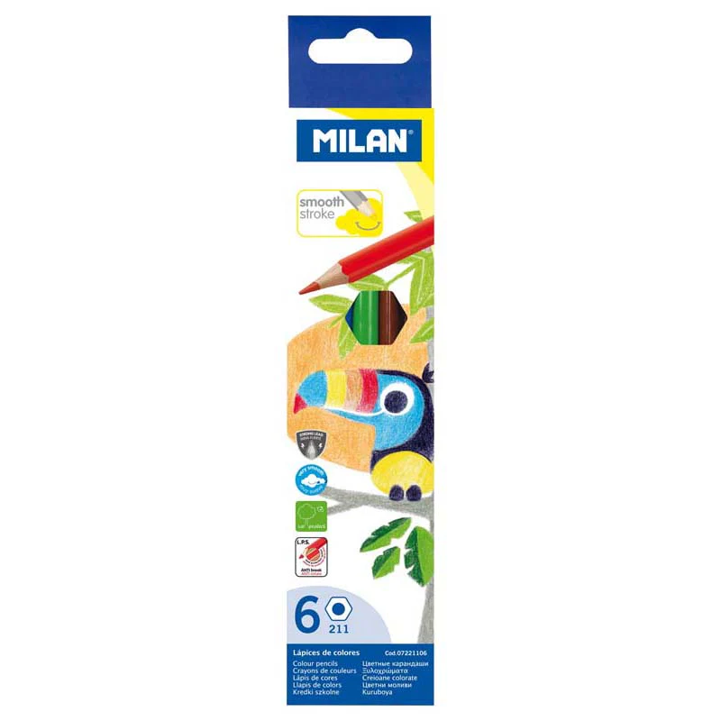 Milan Hexagonal Coloured Pencil Set of 6 - Nail Gallerys